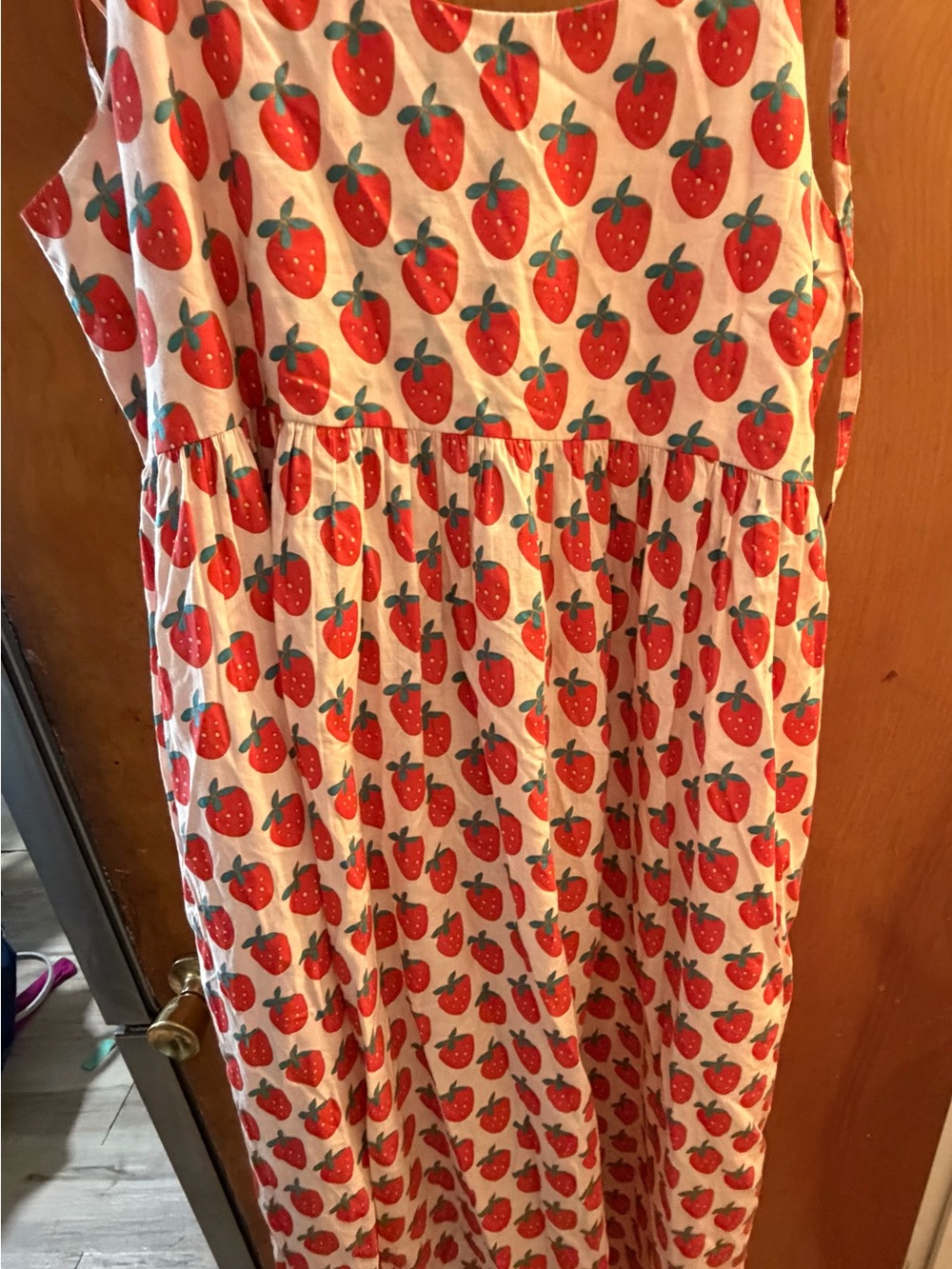 Strawberry Print White Sundress - Picture 8 of 9